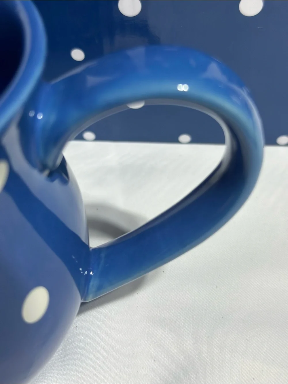 Temp-Tations Blue and White Polka Dot Ceramic Mug